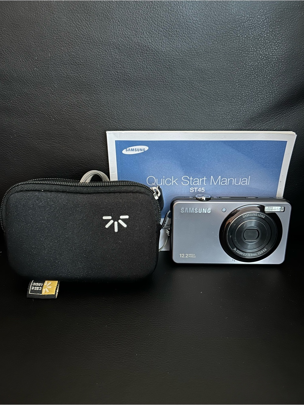 Samsung ST45 Metallic Grey Digital Camera, Black Case, Manual & Original Charger